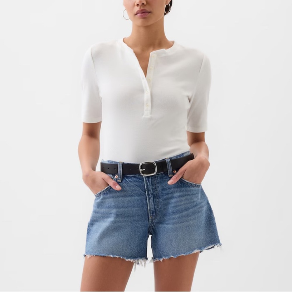 Gap Ribbed Henley Shirt